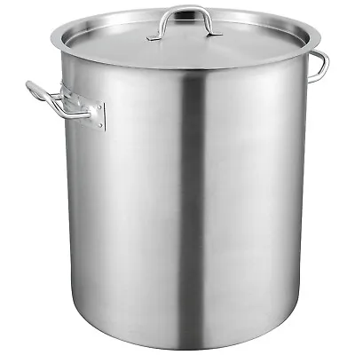VEVOR 18/8 Stainless Steel Stock Pot 42 Qt Large Cooking Sauce Pot W/ Lid • $92.59