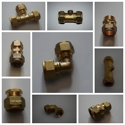 £3.25 • Buy 6mm- 22mm Brass Compression Fittings-Straight Elbow ,tee,plumbing,copper Pipe