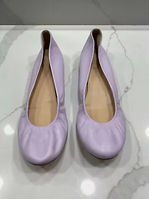 NWOT Italy J Crew Lavender Leather Flats 10 • $30