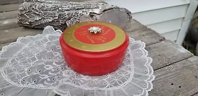 Vintage Red Glass Powder Jar Avon Dusting Powder Mid Century Vanity Decor 50's • $11.95