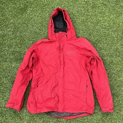 Jack Wolfskin Texapore Jacket Mens XL Waterproof Rain Coat Red Full Zip Hiking • $24.83