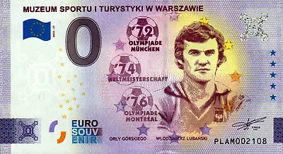 Zero Euro Bill - 0 Euro Bill - Poland - Muzeum Sportu - Lubanski 2022-21 • £7.55