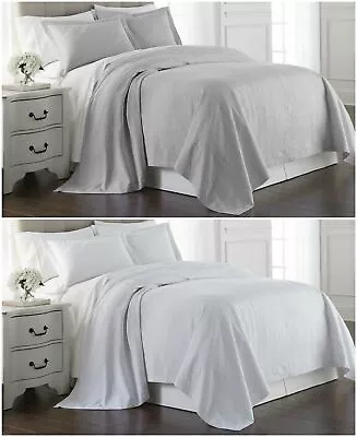 Sterling Creek 3-Piece Floral Jacquard Matelassé Coverlet Blanket Bedspread Set • £38.60