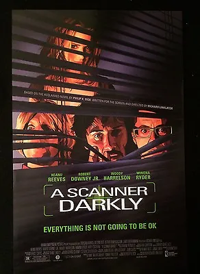 A SCANNER DARKLY 2006 11  X 17  ROLLED POSTER KEANU REEVES & ROBERT DOWNEY JR • $7.95