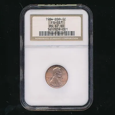 1984 Doubled Die Obverse Lincoln Cent 1c Fs-037 ~ Ngc Ms67 Rd ~ Ships Free! • $399.95