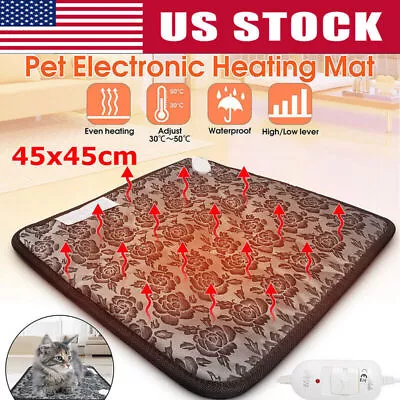 Pet Heat Pad Dog Beds Electric Safe Heating Warming Mat Waterproof For Indoor • $24.91