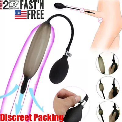 Male Long Inflatable Urethral Sounding Penis Plug Stretcher Dilator Pump Enhance • $8.89