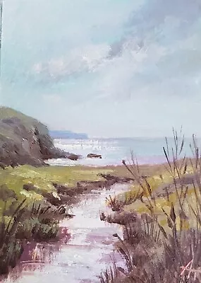 ACEO Original Oil Painting.      Poldhu Cove Cornwall • £10