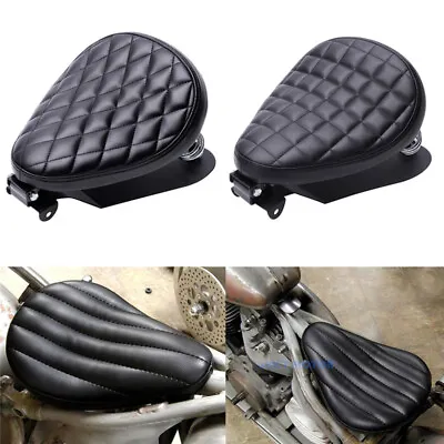 Black Leather Motorcycle Solo Seat Spring Base Pan Kit For Harley Bobber Chopper • $65.88