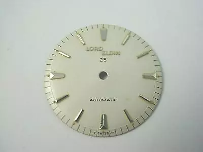 Automatic Lord Elgin 25 Pearl Vintage Watch Dial 27.68mm Silver Arrow Markers • $39.69