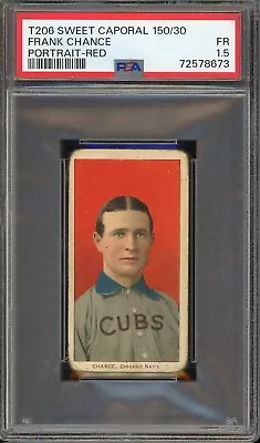 1909-11 T206 Sweet Caporal 150/30 Baseball Frank Chance Portrait Red PSA 1.5 *d2 • $450