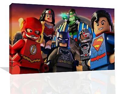 £11.49 • Buy Lego Justice League Superman Batman Comics Film Wall Art Canvas Picture Print 