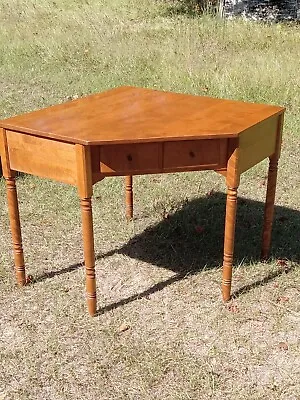 Ethan Allen Corner 48” Maple Desk Heirloom Nutmeg Custom Room Plan Collection • $275