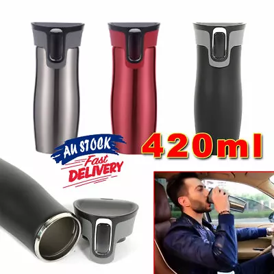 $24.15 • Buy 420ML Thermos Insulated Autoseal Flask Keep A Cup Mugs Travel Mug Coffee
