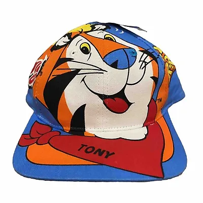 VINTAGE 1998 KELLOGGS TONY THE TIGER FROSTED FLAKES Big Logo SnapBack Hat New • $49.99