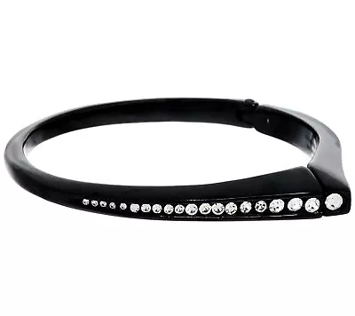 QVC Steel By Design Polished Graduated Crystal Bangle Small Bracelet $99 • $31.49