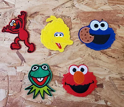 School Iron On Patches - PreSchool - Kindergarten - Elmo - Big Bird - 5 PC Set • $17.99