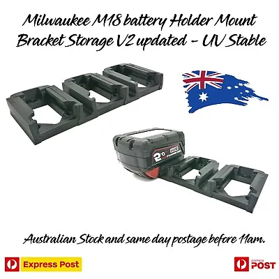 $15.79 • Buy Milwaukee 18V M18 Battery Holder Mount Bracket Storage Dual / Triple Updated