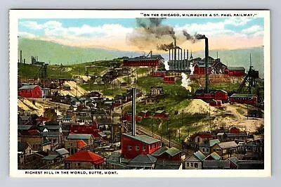Butte MT-Montana Richest Hill In The World Aerial Vintage Postcard • $7.99