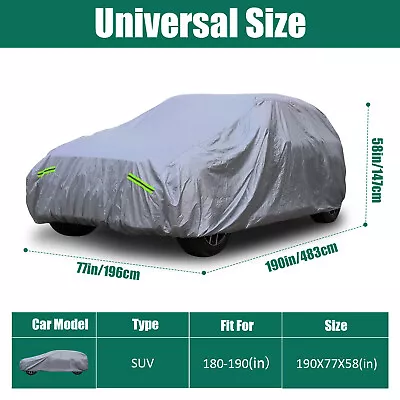 180 -190  Universal For Car Cover Waterproof All-Weather Fit SUV Silver • $13.87