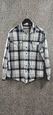 Mossimo Supply Co Blue/White Plaid Button Up Long Sleeve Casual Shirt Men's XXL • $12.99