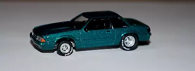 Green 1992 Ford Mustang 5.0 Foxbody Custom Drag Wheels 1/64 Greenlight Loose • $15.95