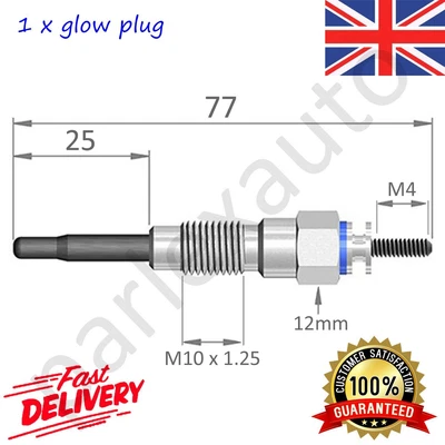 £8.85 • Buy 12V Diesel Glow Plugs For Kubota Tractors 16241-6551-1 0100800044 