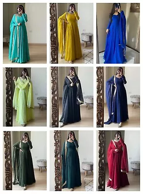 £21.59 • Buy Gown Anarkali Dress Bollywood Pakistani Indian Wedding Suit Shalwar Kameez Party