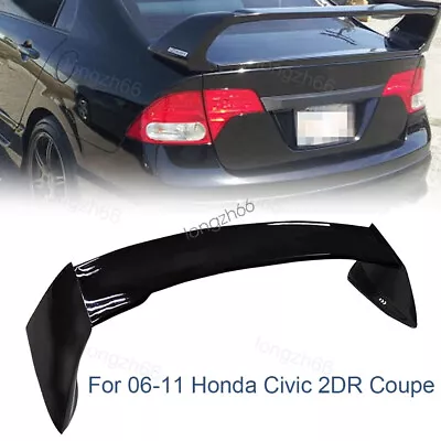 For 06-11 Honda Civic 2DR Coupe Glossy Black Mugen Style RR Trunk Wing Spoiler • $79.53