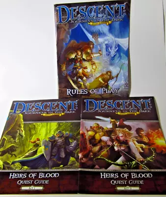 Descent Journeys In The Dark 2nd Edition - Rules Of Play & 2 Quest Guides • $17.40