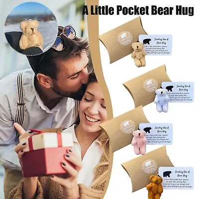 £3.55 • Buy A Little Animal Pocket Hug Tiny Handmade Bear Collectible Plush Toy Gift 4R3R