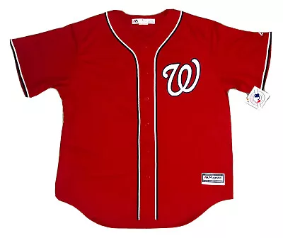 $51.90 • Buy Washington Nationals Majestic Red MLB Baseball Jersey Men’s Size XL New NWT