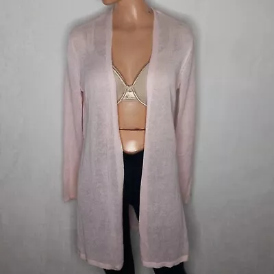 J. Jill Pink Linen Blend Open Front Cardigan Sweater W/ Side Slits XS Petite • $14.99
