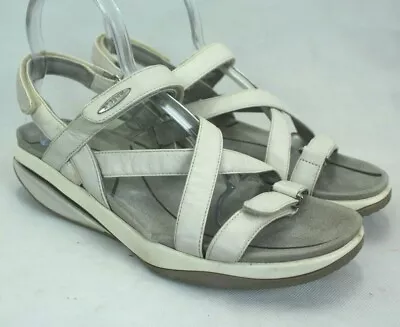 Mbt Swiss  Kiburi  Women's White Shape Up Strap Sandals 11-11.5us/42eu Vgc! • $29.07