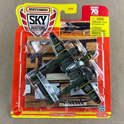 Matchbox Sky Busters 2023 P-38 Lightning Green 28/32 Diecast Toy Military Plane • $4.99