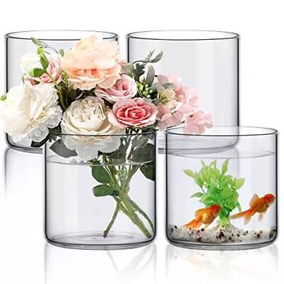 4 Pcs Glass Cylinder Vase Bulk Tall Floating Candle Holders Centerpieces Vases  • $74.87