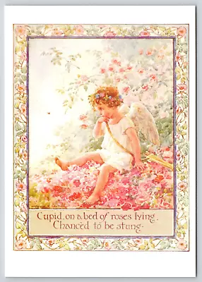 Cupid Lying On Bed Of Roses Margaret Tarrant Fantasy Art Medici Postcard UNP 6x4 • $5.75