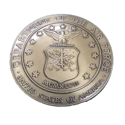 2 1/2  Military Service Medallion Air Force Flag Case Bronze Gold Dash Plaque • $8.09