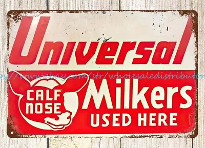 Retail Wall Art Calf Nose Dariy Farm Universal Milkers Metal Tin Sign • $18.86