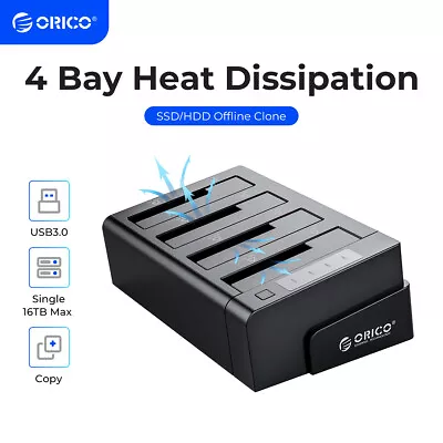 ORICO 4Bay USB3.0 External Hard Drive Docking Station For 2.5/3.5'' HDD SSD 48TB • $87.99