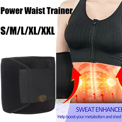 Power Waist Trainer Trimmer Belt Slim Cinchers Body Shaper Wrap Men Women Hot • £13.25