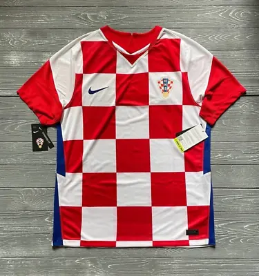 Croatia Team 2020/2021 Home Football Shirt Soccer Jersey Nike Cd0695-100 Sz L • $99.99