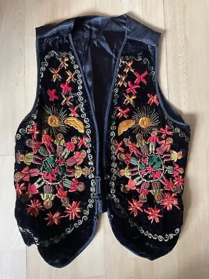 Vintage Unique Artisanal Gilletvestwaistcoat Embroidered Artisan10/12.MZazi • £120