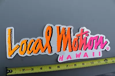 LOCAL MOTION Hawaii Surf Clear Neon Pink Orange 80's LM1 Vintage Surfing STICKER • $29
