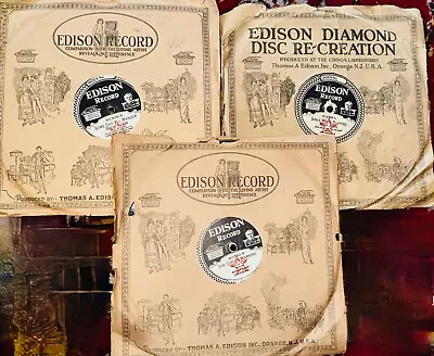 Three Very Good Edison Diamond Discs In Original Sleeves • $30