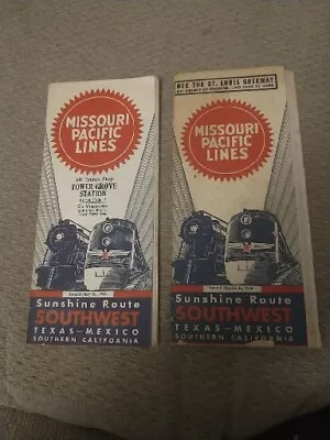 (2) Missouri Pacific Lines Railroad Timetables Dated May 10 1942&March 261944 • $60