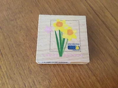 Marie Curie Daffodils Wooden Stamp  - New (S9) • £2
