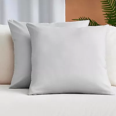 Mellanni Microfiber Pillow Covers 18x18 - Set Of 2 Throw Pillow Covers - Lt Gray • $14.40