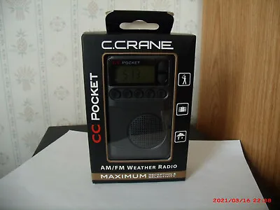 C Crane Am/fm Noaa Weather Clock & Sleeptime Pocket Radio New In Box • $89