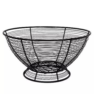 Black Metal Wire Fruit Bowl Vegetable Holder Egg Basket Countertop Storage  • $17